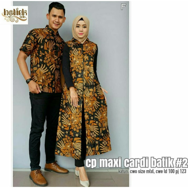 Couple Maxi Cardi #2 Outer Sogan Manggar Sarimbit Batik Modern Seragam Pesta Long Cardigan