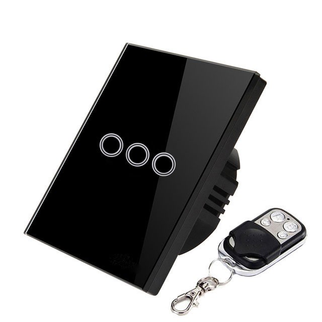 TaffLED Saklar Lampu Luxury Touch LED with Remote 3 Intelligent Switch