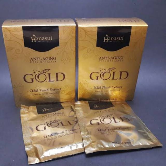 HANASUI ANTI AGING PEEL OFF MASK GOLD - MASKER NATURGO GOLD Per Sachet