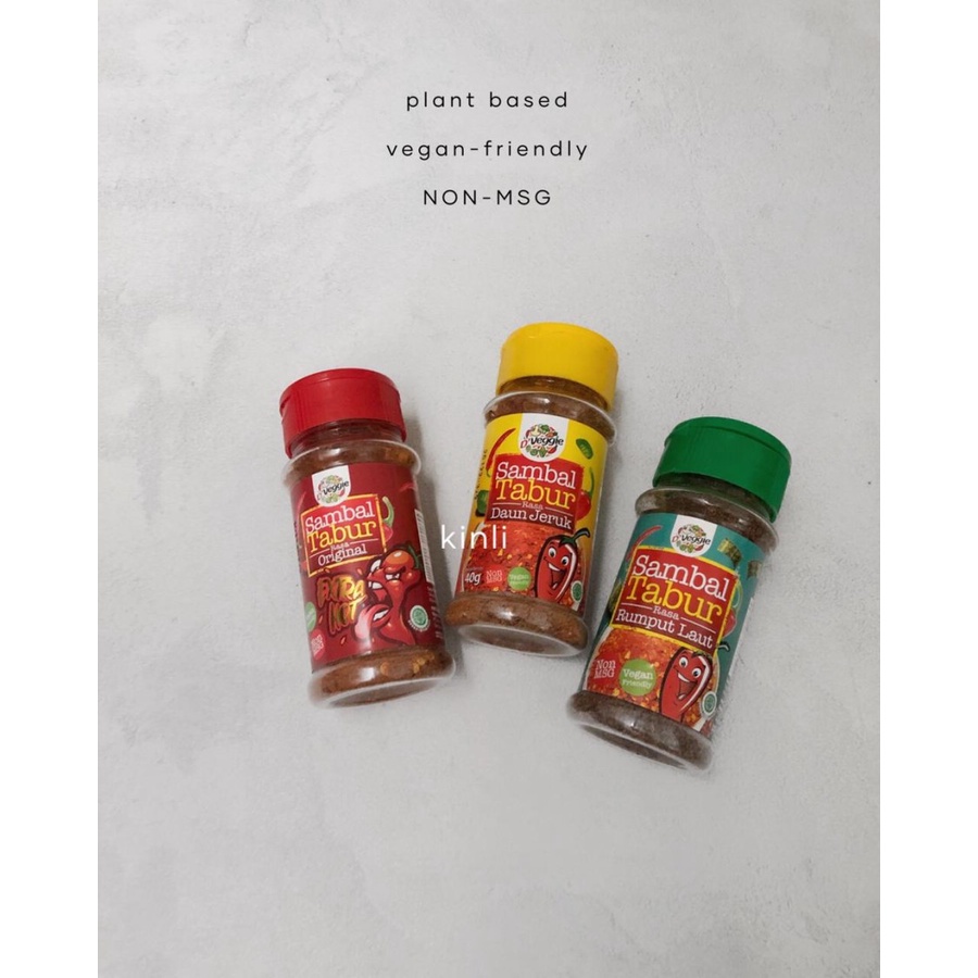 D'veggie bumbu sambal tabur extra hot rumput laut nori sambal jeruk