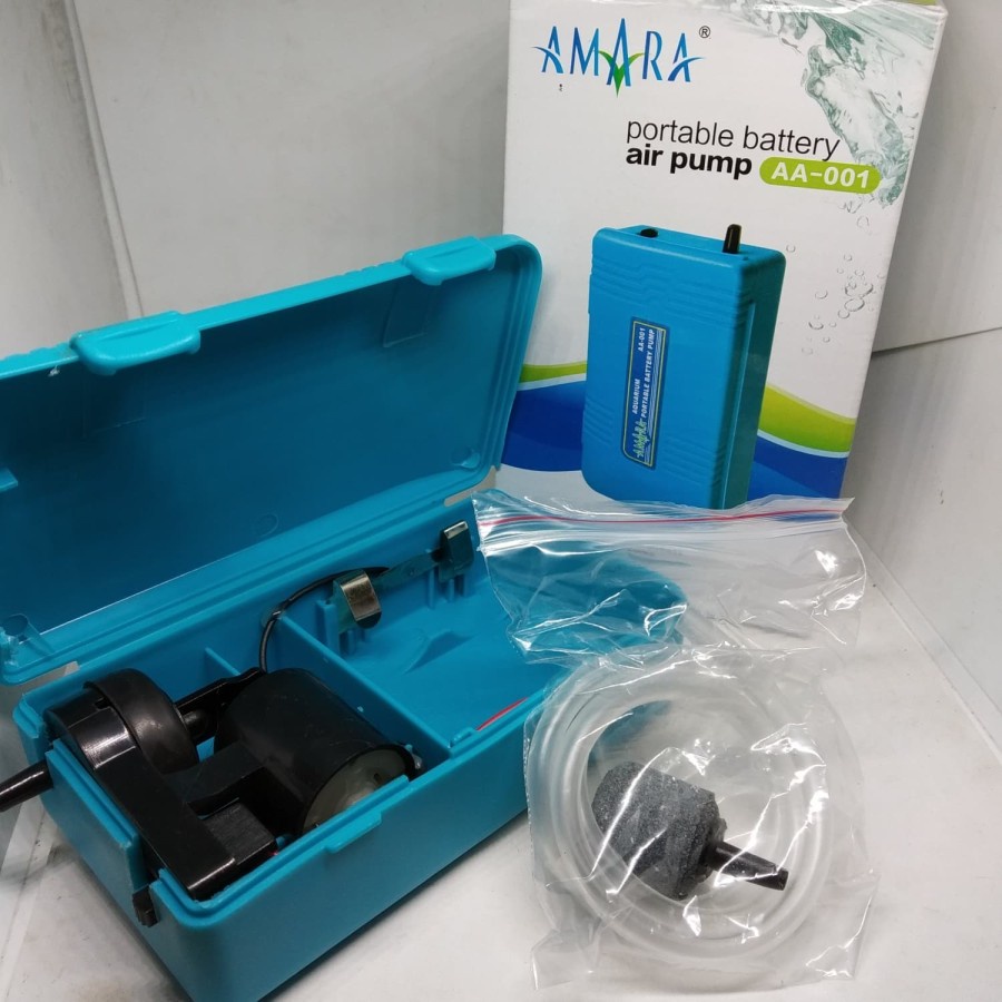Pompa Udara Baterai Amara AA 001 Mesin Gelembung Aquarium Aerator Aquarium