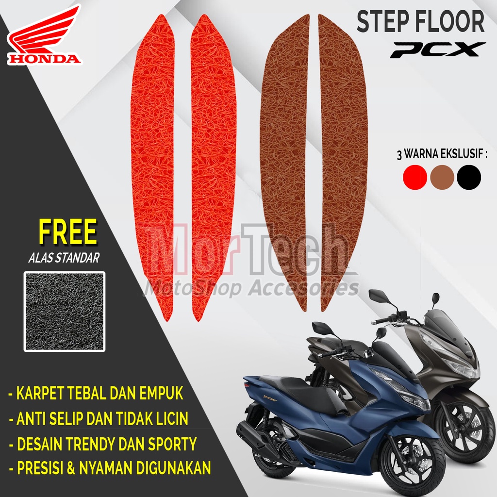 Karpet Serabut Mie Bihun Keset Alas Pijakan Kaki Dek Variasi Step Floor PCX Lokal 150 / PCX 160 Hita