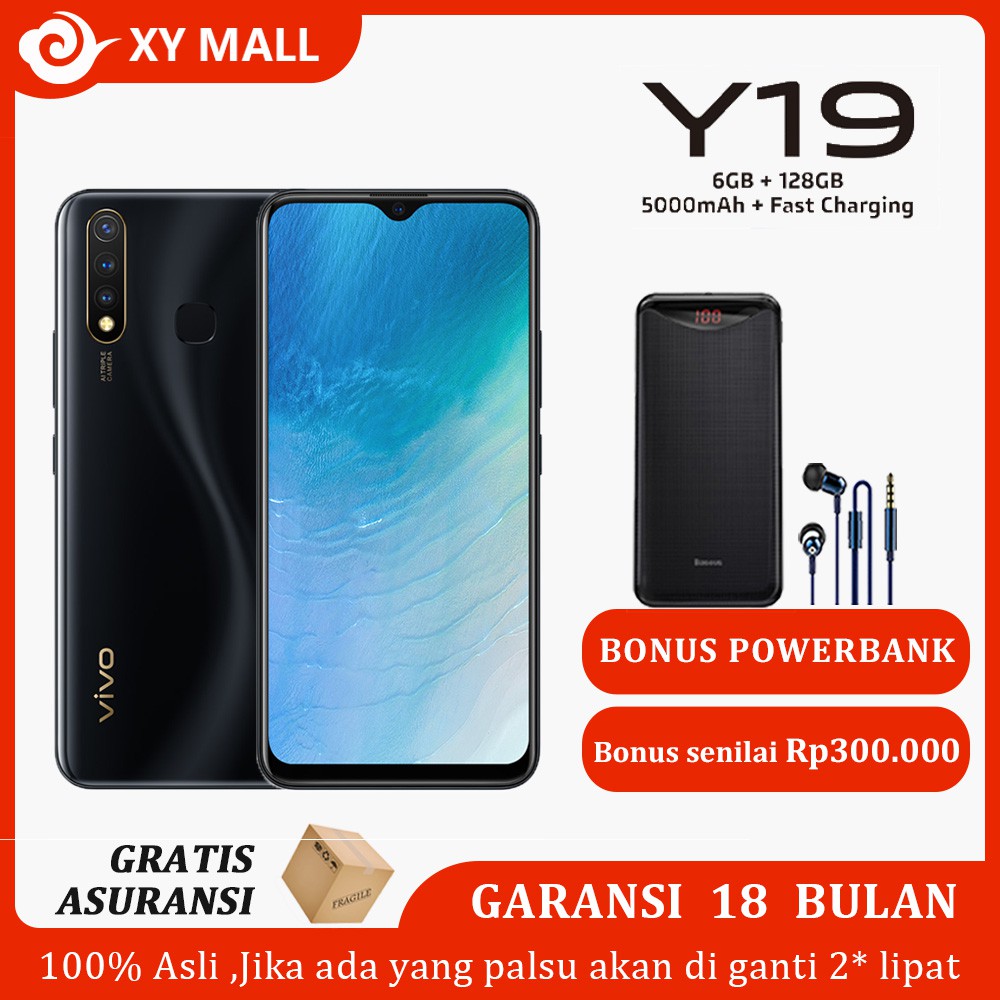 vivo y19 ram 6gb rom 128gb BNIB    Garansi Resmi 5000mAh Baterai handphone