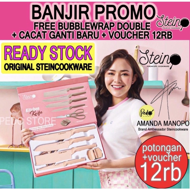 Stein Steincookware Pisau Diamond Knives Set 6 in 1 Pisau Dapur