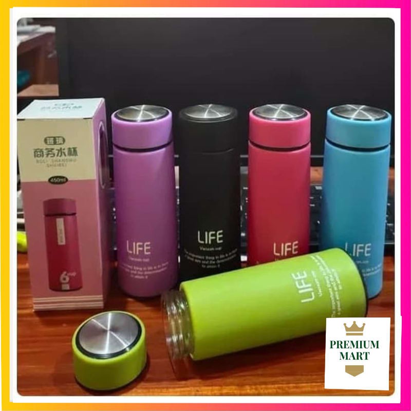 Botol Minum Kaca Life 450 ML / Botol Kaca Life [PM]