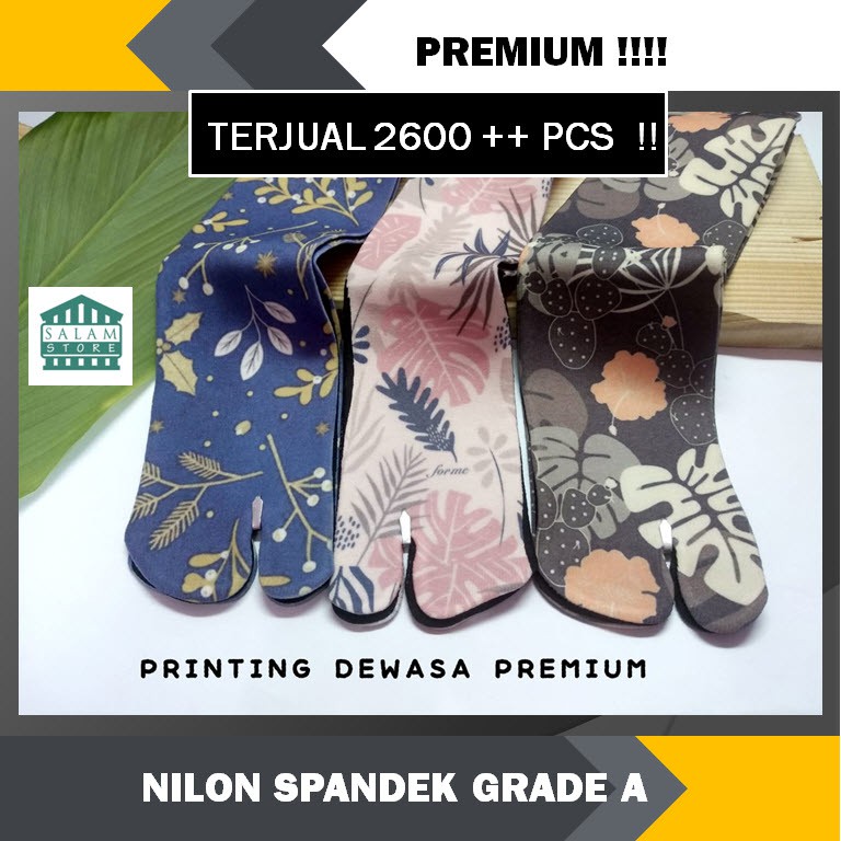  Kaos  Kaki  Printing Dewasa Jempol shabby NYLON  SPANDEK 