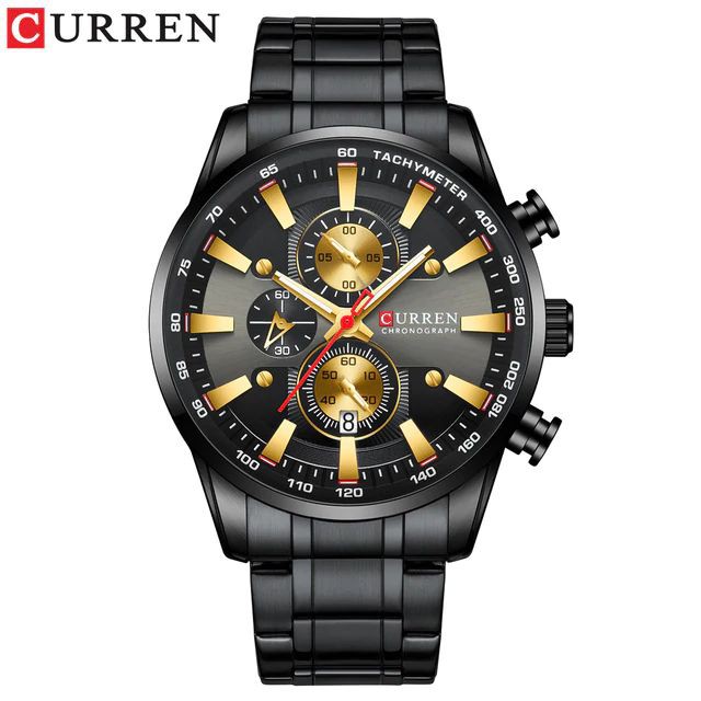 CURREN 8351 Jam Tangan Pria Analog Stainless Steel Chronograph Aktif WATCHKITE WKOS