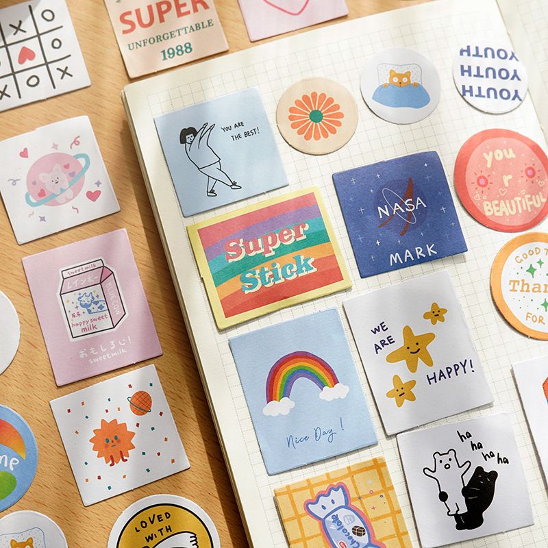 

[Areum] 60 pcs STICKER AESTHETIC COLORFULL