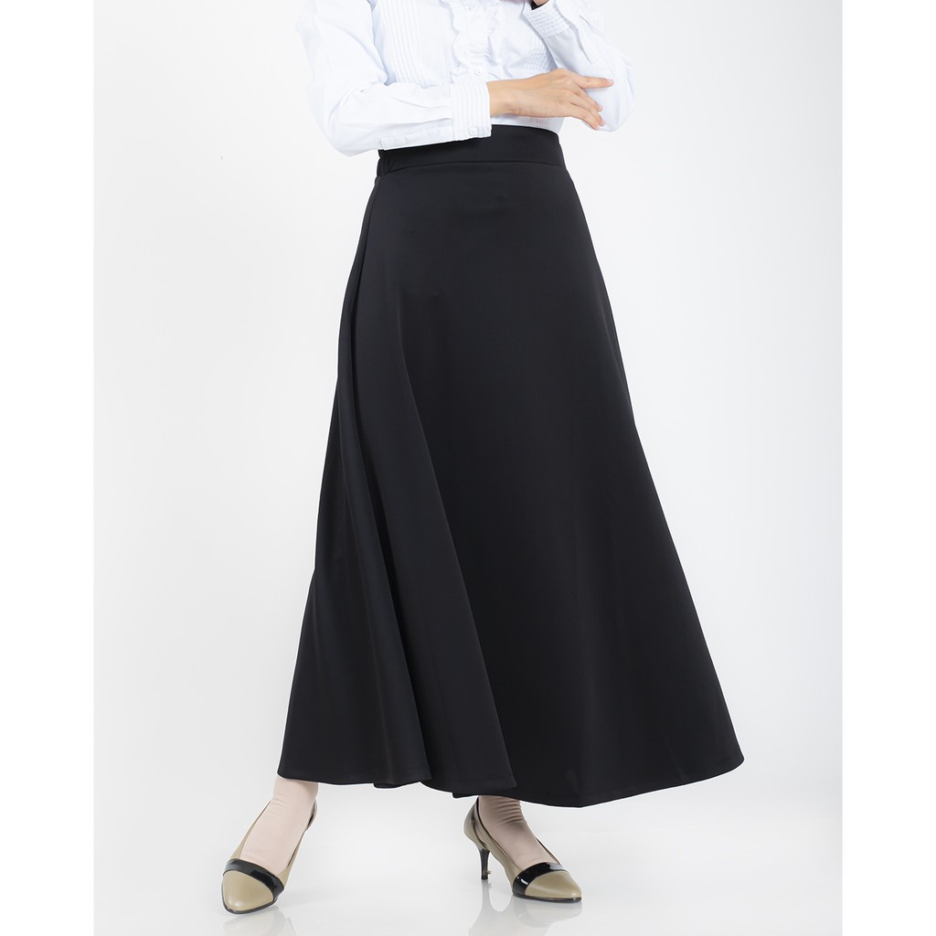 MUSLIMAH SERIES✅ Pilih Model : ROK A-LINE & ROK SPAN MAXI Skirt | Size M - 3XL fit BB 40-75kg | COD bawahan wanita/payung/mayung/kerja/kuliah/pesta/warna/panjang-ROK A-LINE | L/XL