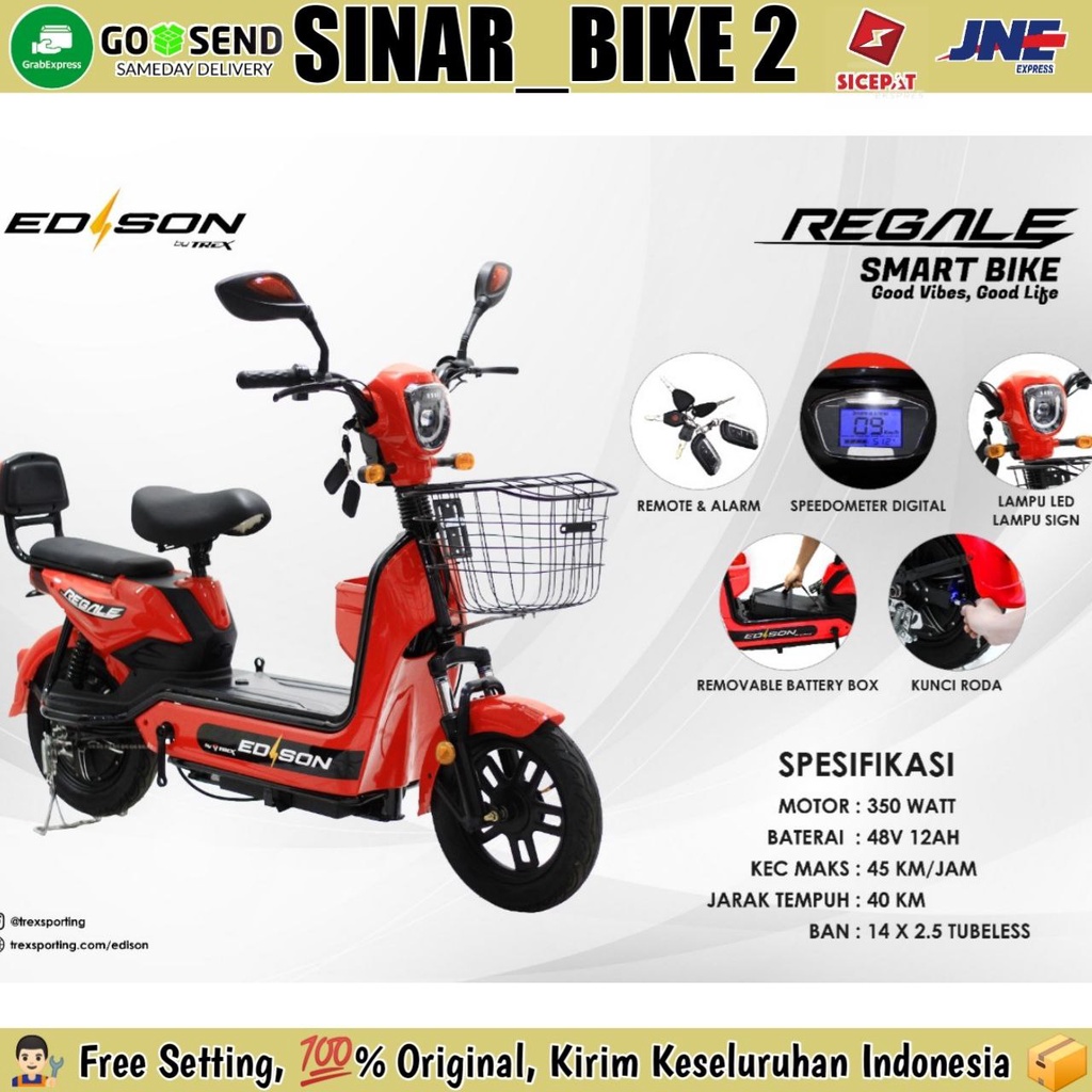 Sepeda Listrik EDISON REGALE Electric E Bike 350 Watt