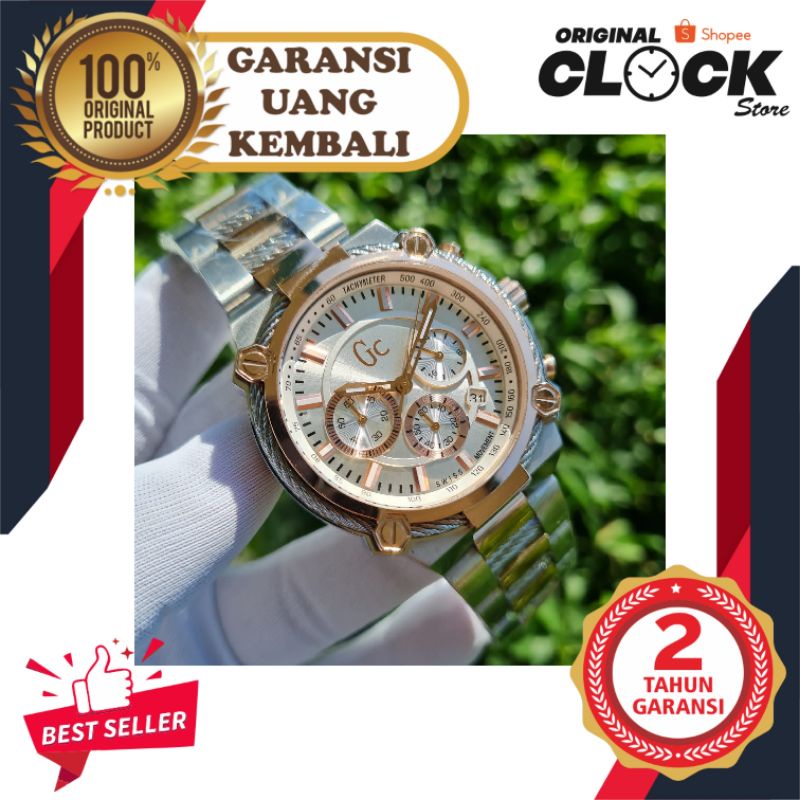 JAM TANGAN PRIA WANITA | RANTAI | KULIT | KARET | MURAH | - pria GU3SS collection GC Y2400 all steel