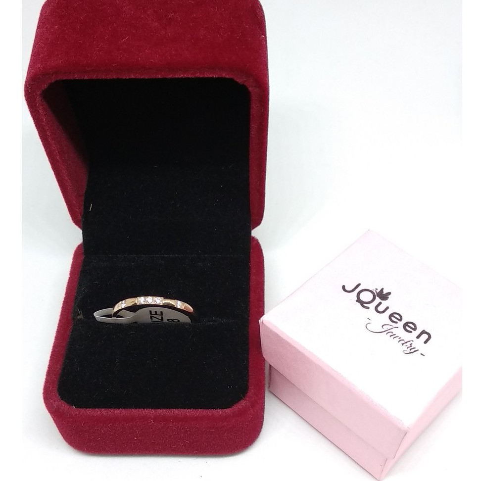 Cincin Titanium Mini Korea fashion cewek Wanita CK004 warna rose gold simple elegant set midi