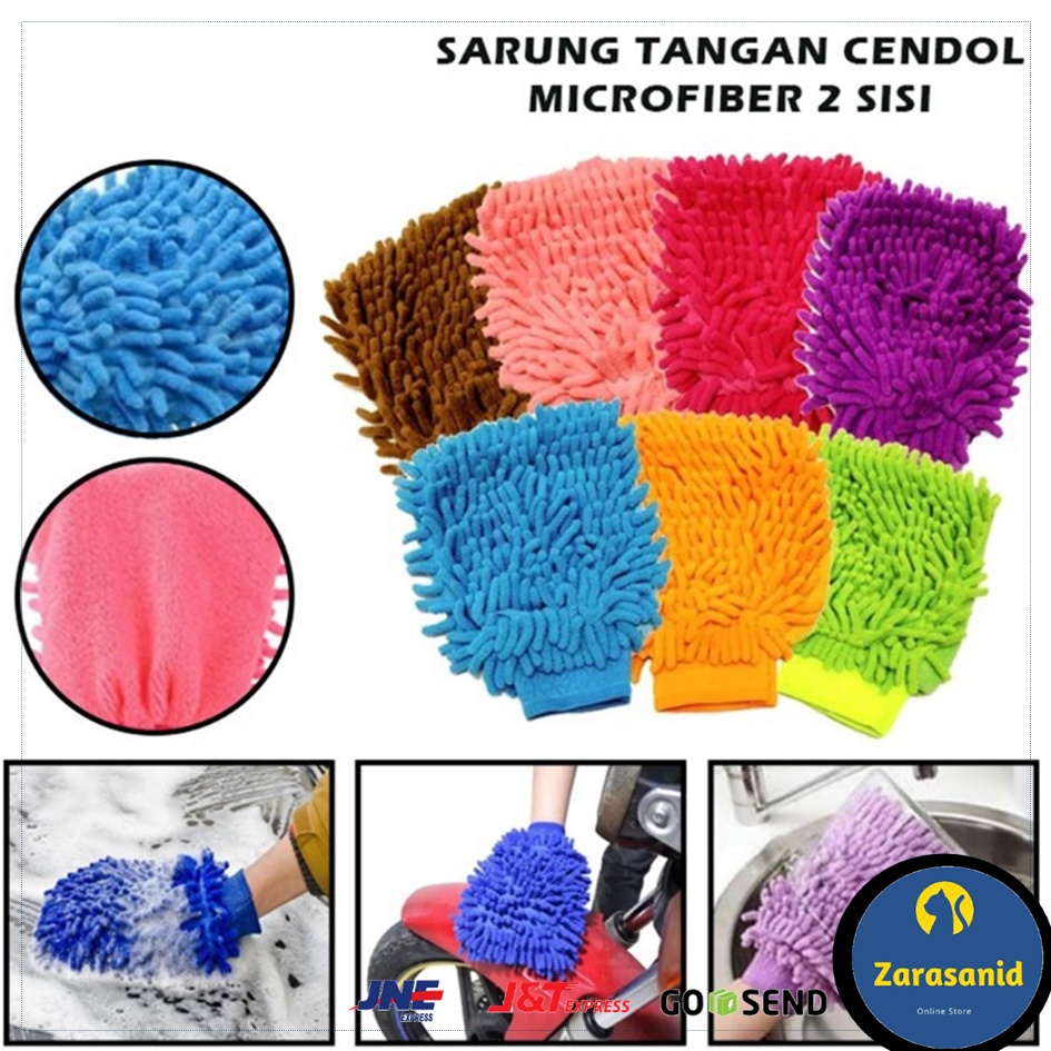 Sarung Tangan Cendol Microfiber Kain Lap 2 Sisi Pembersih Dapur Motor Praktis