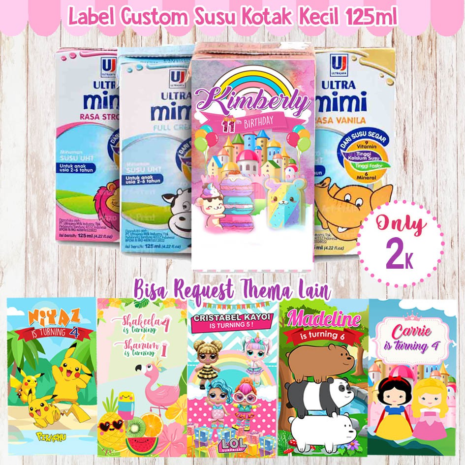 

printables label susu ultra kotak kecil 125ml untuk dekorasi dessert table