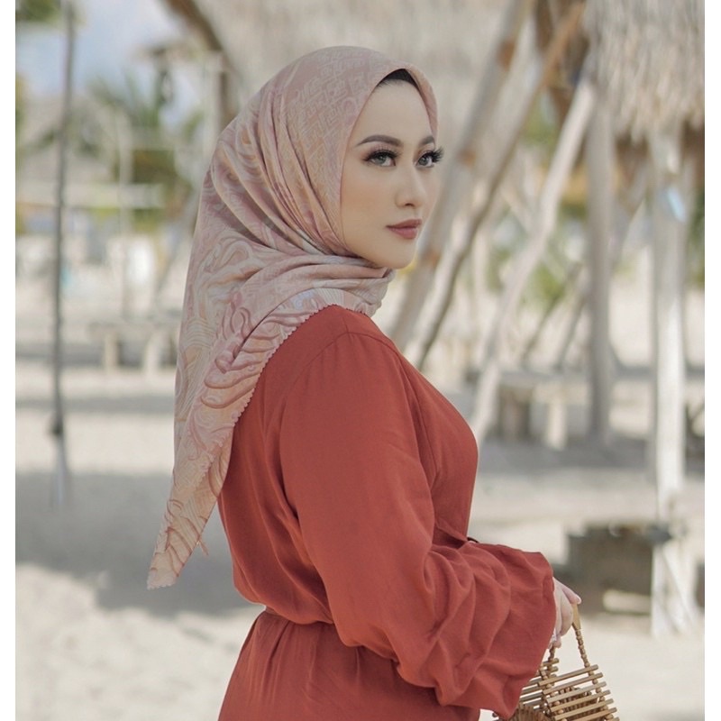 wave series buttonscarves in peach