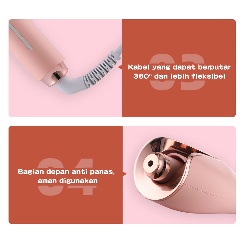 catokan rambut HRJFB05 Keriting otomatis-pink
