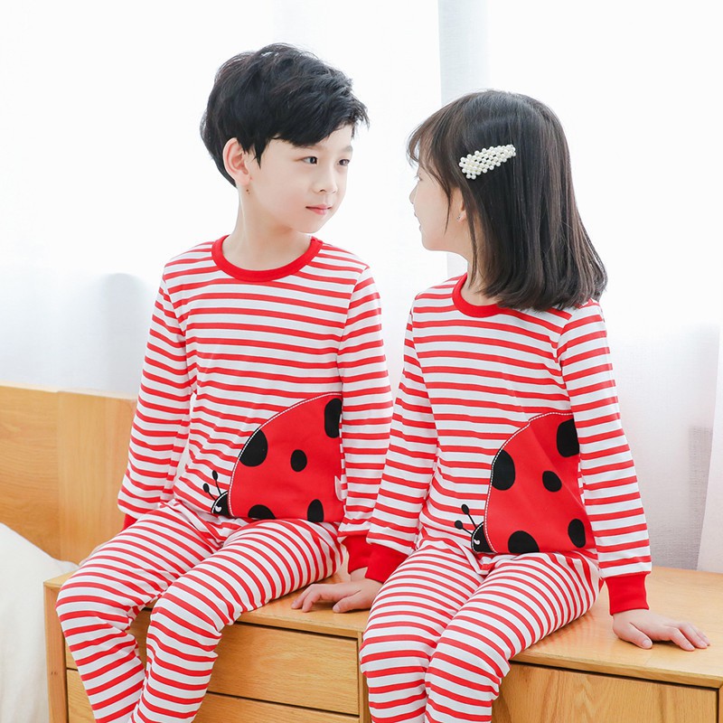 PJ071-ladybug Baju Tidur Set Anak Motif Karakter Unisex