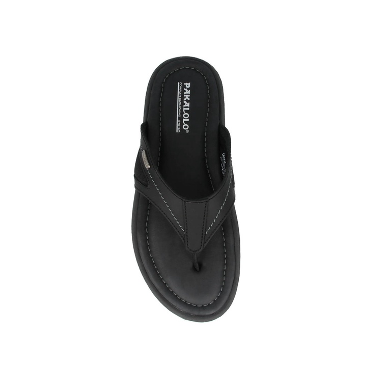 SANDAL JEPIT PAKALOLO PRIA ORIGINAL CASUAL KULIT ASLI HITAM PB28