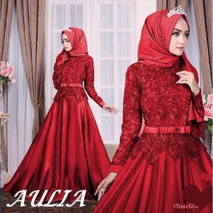 MAXY LIAZA MERAH CABE [Hijab 0121] RKB Baju Gamis Wanita Muslim