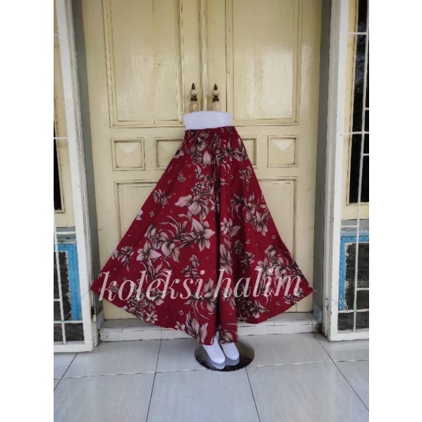 ROK PAYUNG LEBAR/ROK KATUN/MOTIF BUNGA LOTUS