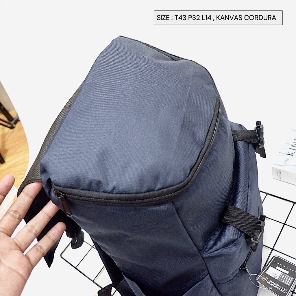 BISA COD tas ransel pria cowok anak dewasa sekolah kantor backpack gesper tutup kanvas cordura murah