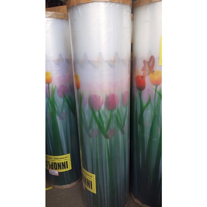 PLASTIK PLAT TULIP SS GARIS ROLL 50M/Fiber pagar/penutup pagar/plastik pagar