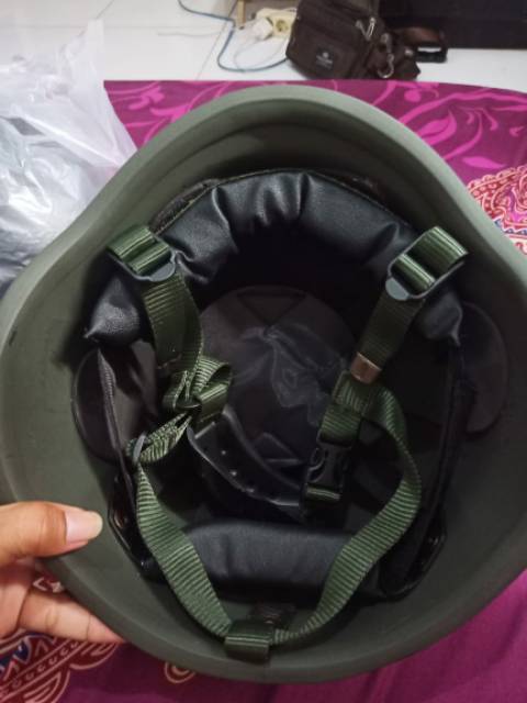 Hlem tactical helem  tni ad 3 in 1 ringan dan kuat- helem hijau