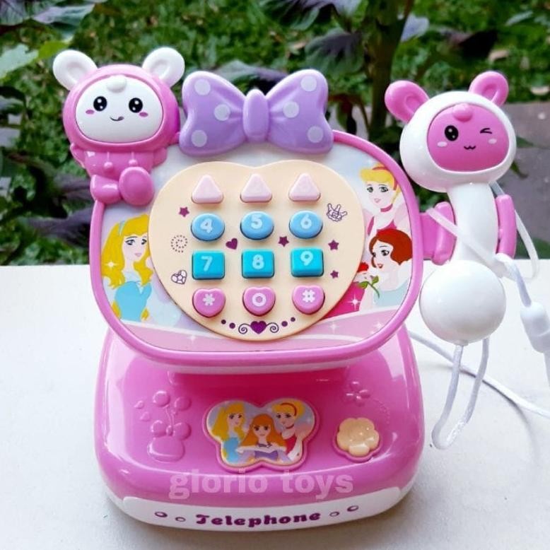 GIG GOOD Mainan Telephone anak bayi balita Little Pony Telepon Mainan Telepon Musik Anak Telpon lamp
