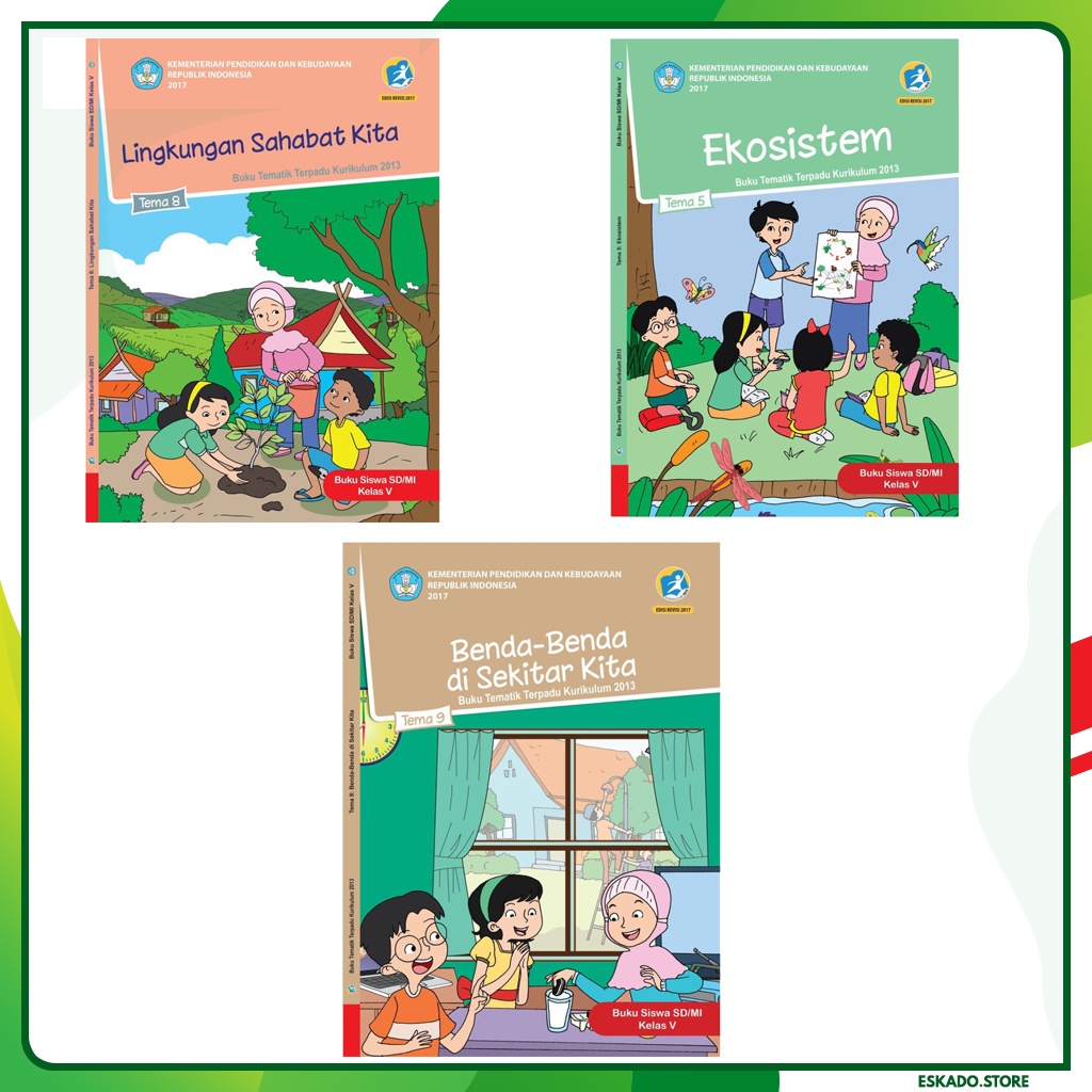 Buku TEMATIK Kelas 5 / V SD Kurikulum 2013 ORI FULL COLOR