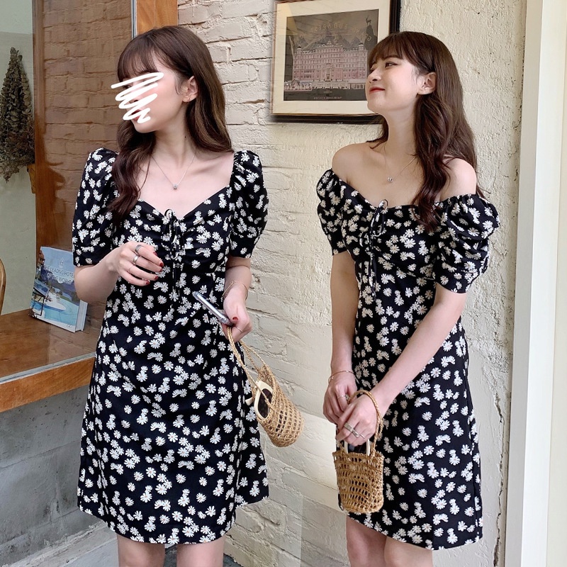 Dress Korea Daisy / Baju Dress Fashion Motif Bunga