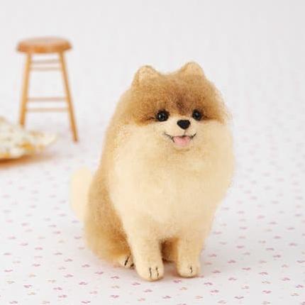 DIY needle felting craft kit pomeranian dog