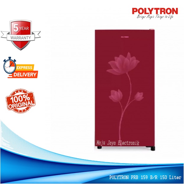 Kulkas 1 Pintu Polytron PRB 159 B/R Semi defrost Low Watt 150 Liter