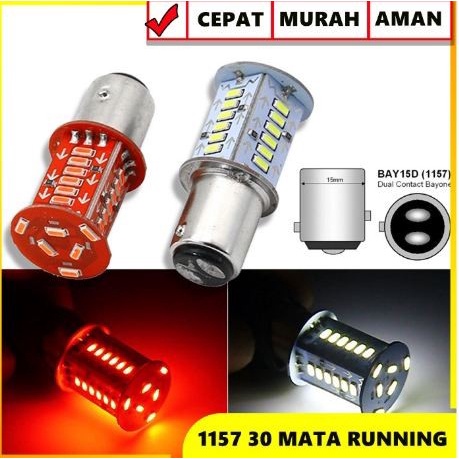 Lampu LED Stop Lamp 1157 30 mata KEDIP CEPAT waterfall running jalan kedip S25 bayonet rem smd