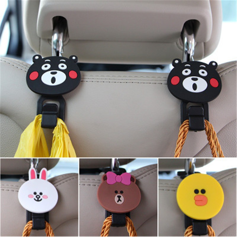 2 pcs 【Ready stock】 Isales Kartun mobil kait / Kait Mobil Kembali Kait Mobil Kartun Styling Kait