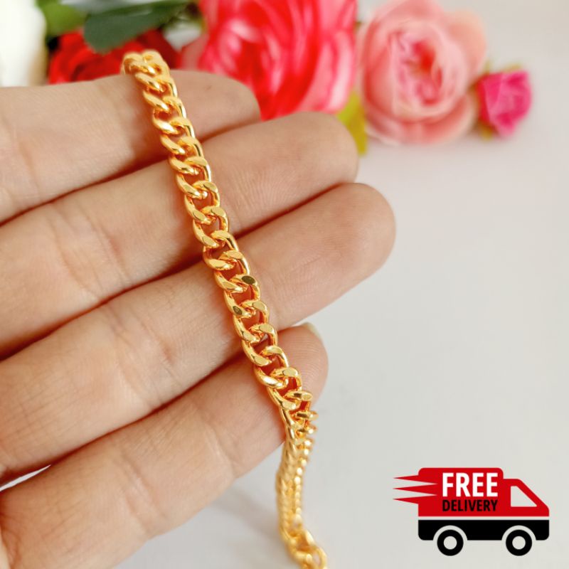 Gelang Titanium Gold Rantai anti karat