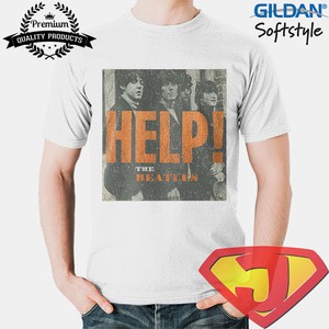 Kaos Band Rock Pria /  Original Gildan - The Beatles Help