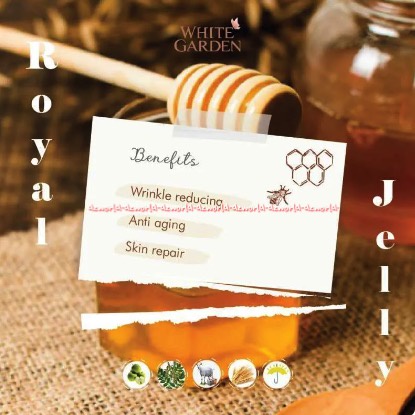 White Garden Royal Jelly 1100ml Honey and Goats Milk Apple Stem Cell Whitegarden Sabun Untuk Kulit Kering Madu Stemsel