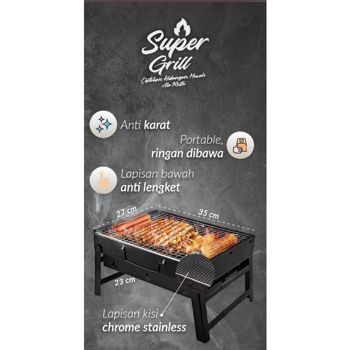 BAROKAH GAMIS Super grill alat panggang super praktis pemanggang portable bbq sosis