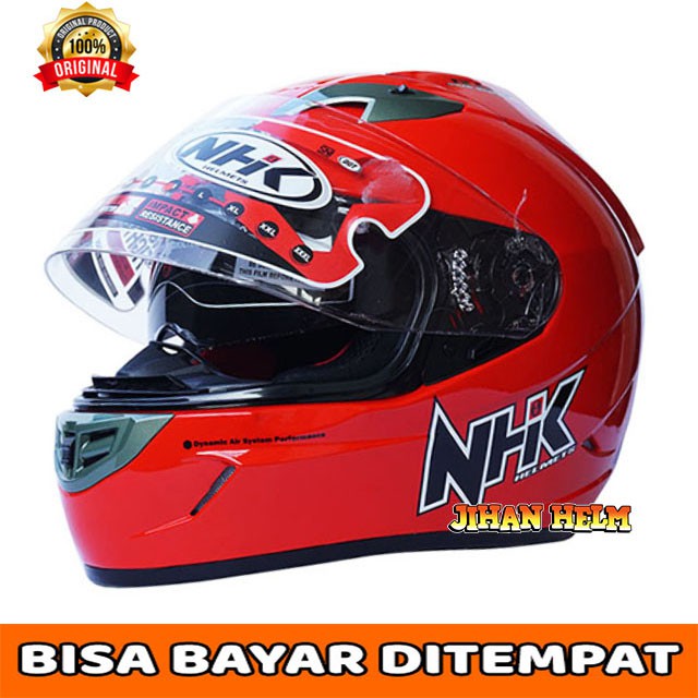 HELM / NHK / HELM NHK / HELM FULL FACE NHK GP1000 RED TERMURAH