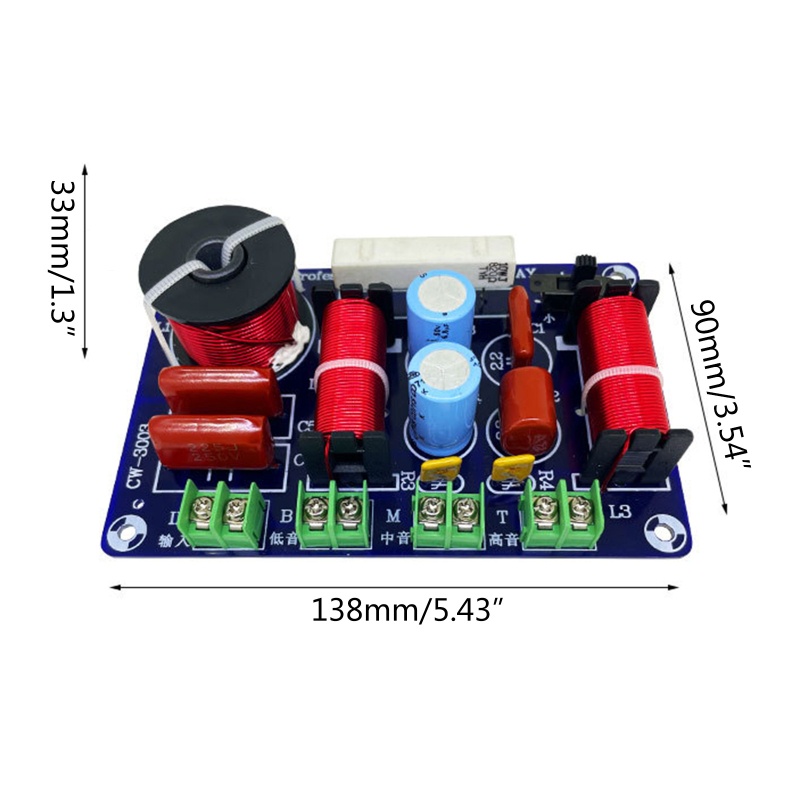 Vivi Papan Modul Audio Crossover Frekuensi Suara Hi-Fi 300W DIY