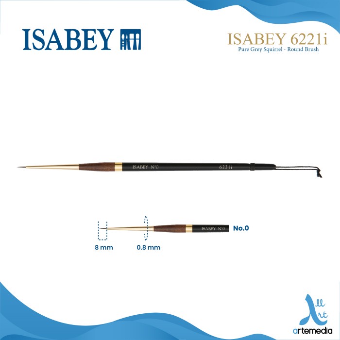 

Kuas Lukis Isabey 6221i Round Pure Squirrel Brush Short Handle - NO. 0
