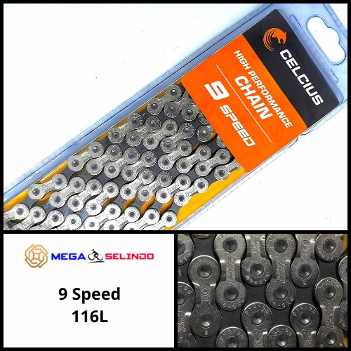 Rantai Sepeda Racing CELCIUS 9 Speed 116L Kualitas Premium!