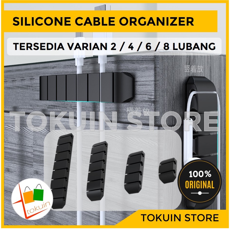 Cable Clip Organizer Klip Penjepit Pengikat Kabel Silikon Wire Holder