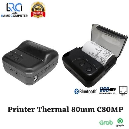 Printer Thermal Bluetooth 80mm C80MP RJ11 + BLUETOOTH / 2,600mAh 7.4V