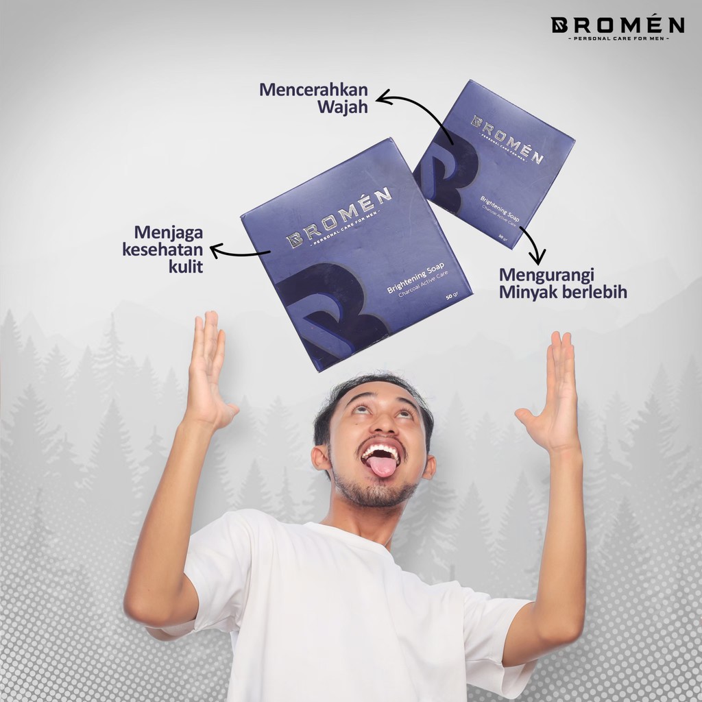 BROMEN SABUN &amp; SERUM WAJAH PENGHILANG JERAWAT SKINCARE PRIA (Garansi Uang Kembali Jika Produk Palsu)