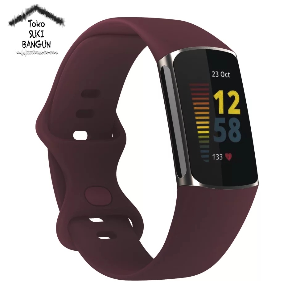 TALI JAM Fit Charge 5 Rubber Silicone PLAIN Watch Band Strap