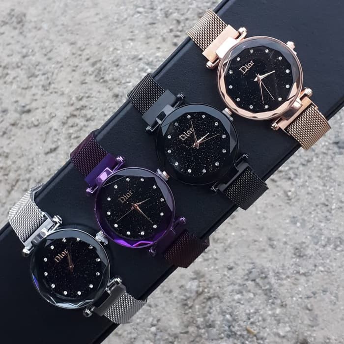 Barnik88  FREE BOX & BATERAI CADANGAN JAM TANGAN MURAH DIOR RANTAI MAGNET PLAT DIAMOND GLITTE