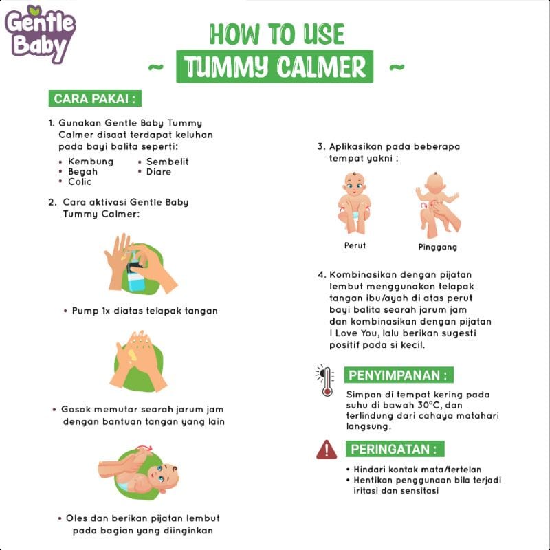 GENTLE BABY TUMMY CALMER / MINYAK TELON / ESSENTIAL OIL AROMATHERAPY / OBAT MASALAH KESEHATAN ATASI MASALAH PERUT KEMBUNG, SEMBELIT DAN DIARE