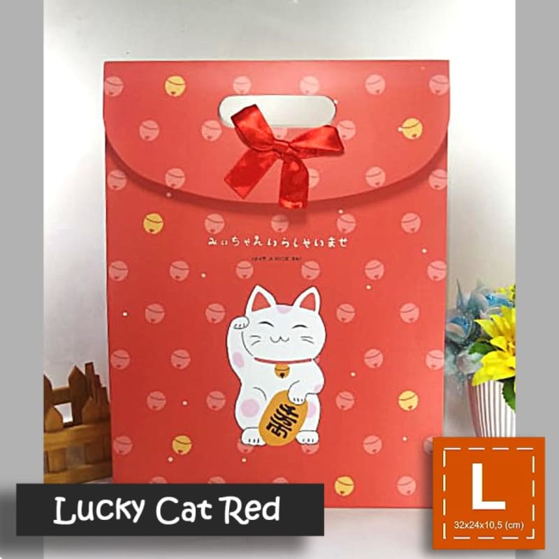

Paper Bag Motif / Tas Kertas Kado / Tas Ulang tahun - L LUCKY CAT BEAR