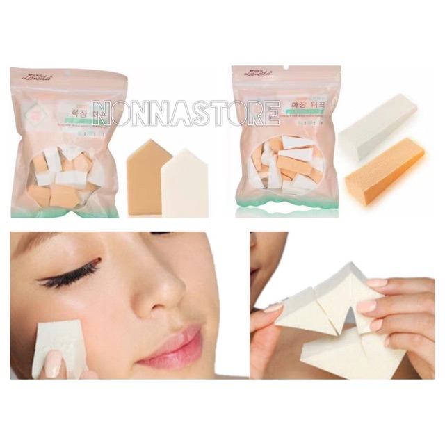 Sponge Foundation Beige, Triangle dan Trism isi 12 25 buah / Pak